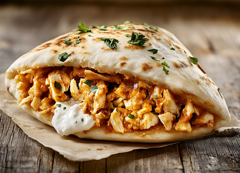 Spl. Lacha Stuffed Kulcha With Chole